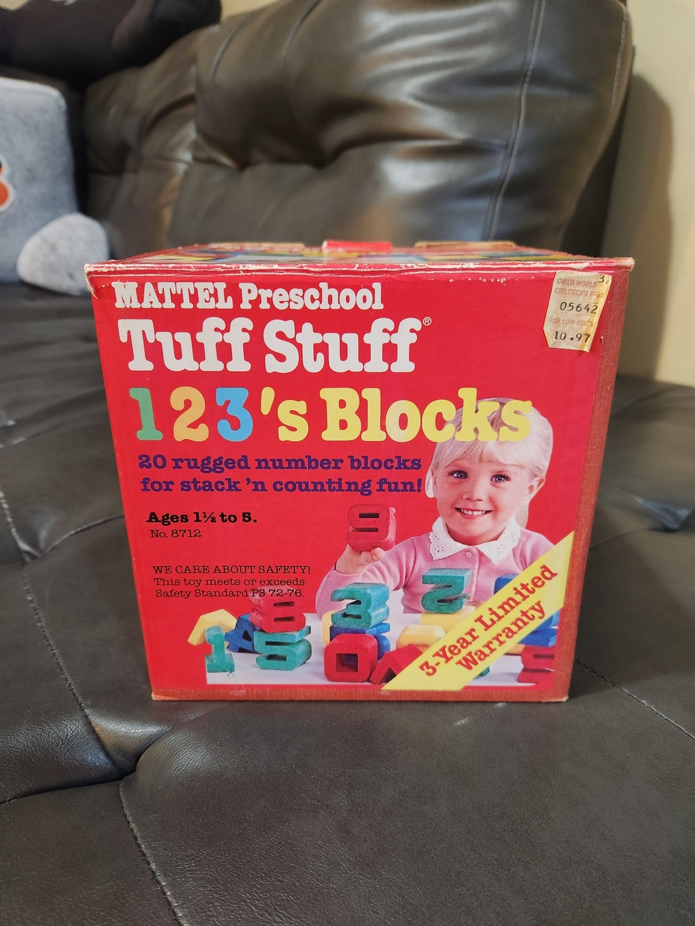 1982 Mattel Preschool Tuff Stuff 123's Blocks - Red Box